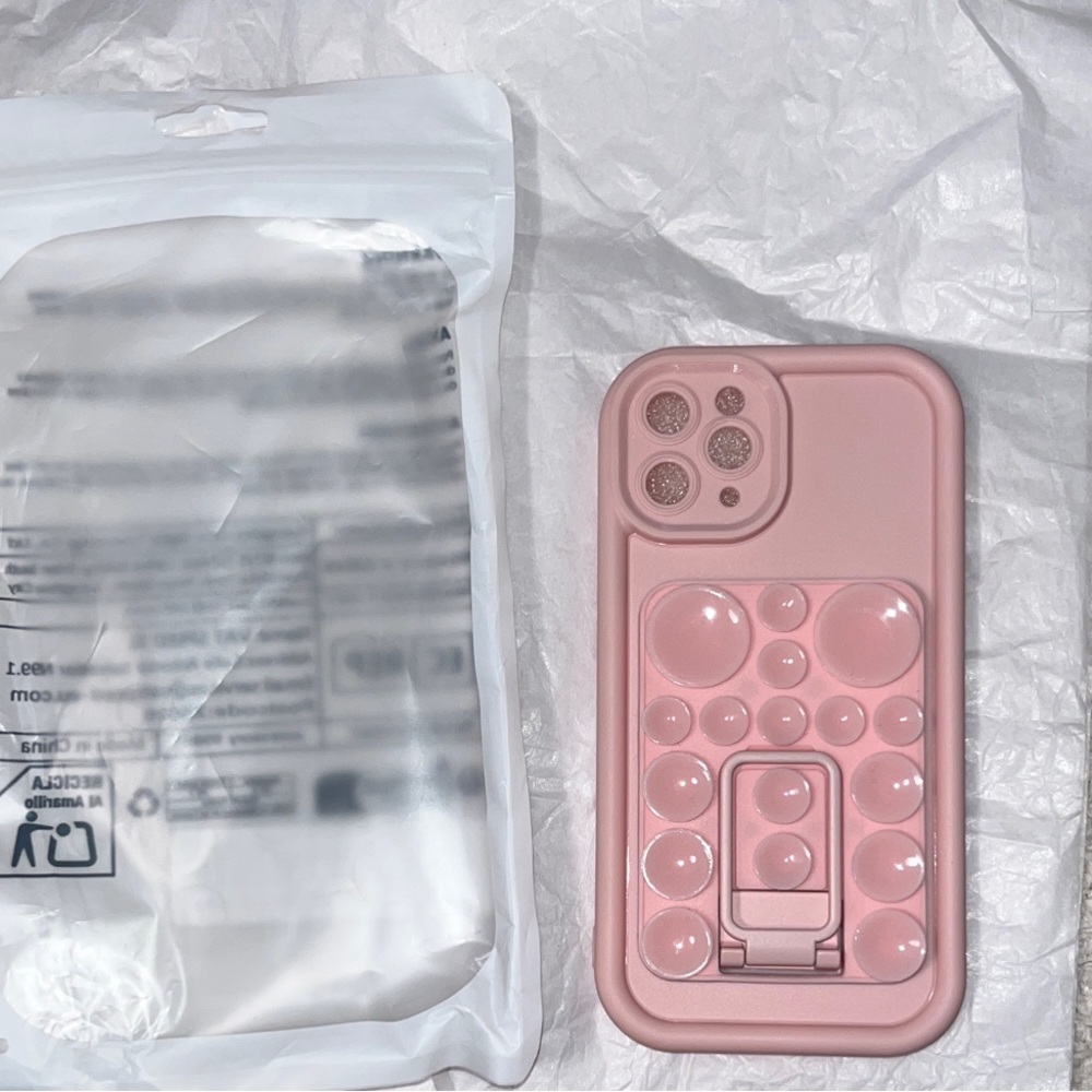 Pink Phone Case with Bubble Grip and Kickstand 1Phone 11 pro